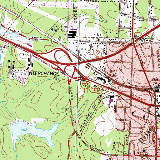 Topographic Map of Grace Christian Academy, GA