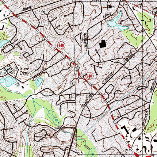 Topographic Map of Landmark Christian School of Peachtree Corners, GA