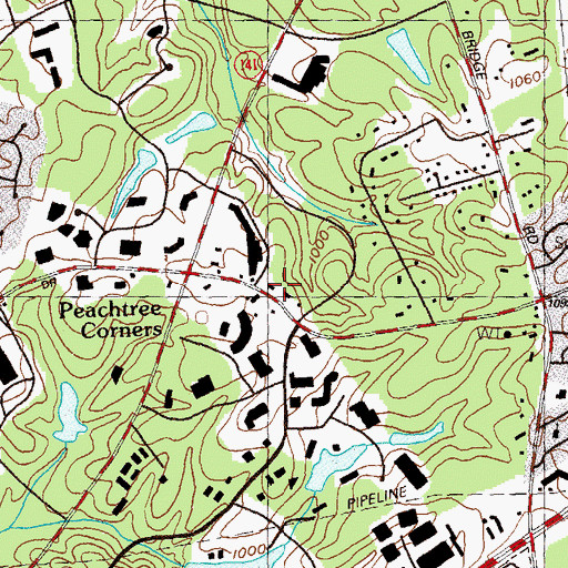 Topographic Map of Wesleyan School, GA