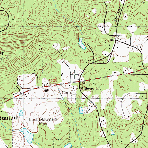 Topographic Map of Midway Covenant Christian School, GA