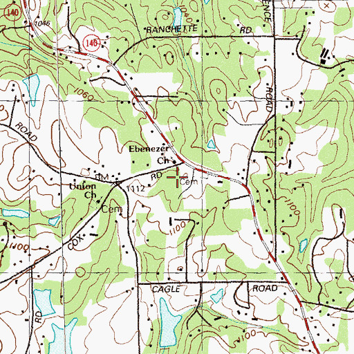 Topographic Map of Porter Academy, GA