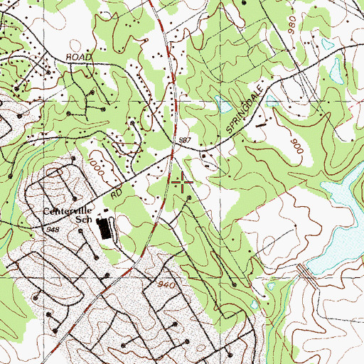 Topographic Map of Evergreen Montessori School, GA