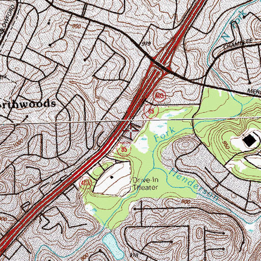 Topographic Map of Strayer University Chamblee Campus, GA