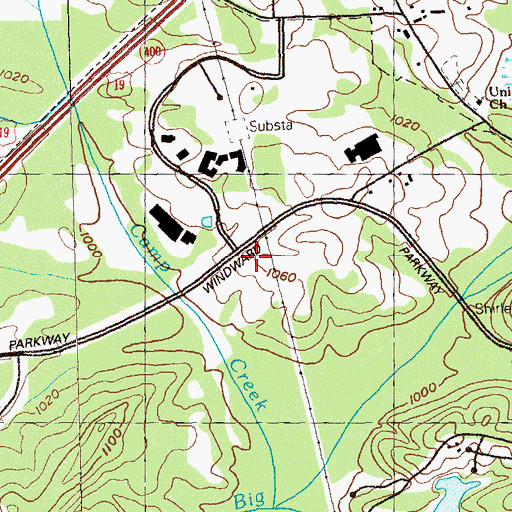 Topographic Map of Christian Life International Bible College, GA