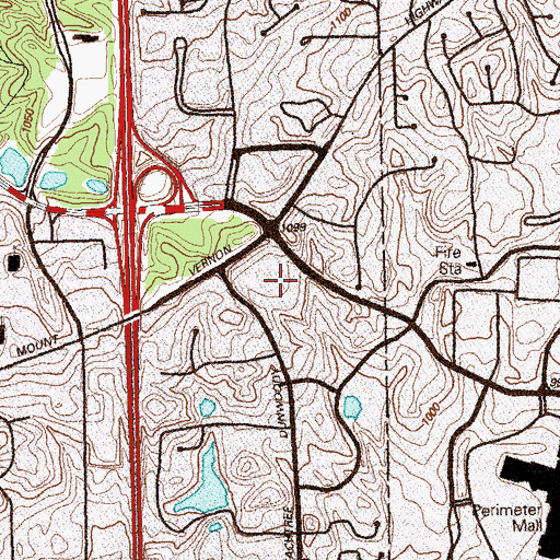 Topographic Map of Troy University Atlanta Georgia Site, GA