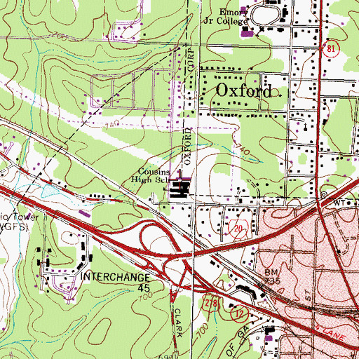 Topographic Map of Troy University East Atlanta Covington Site, GA