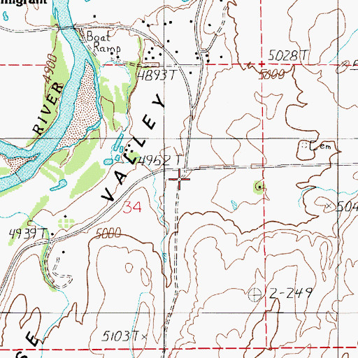 Topographic Map of Paradise Valley Fire Department, MT