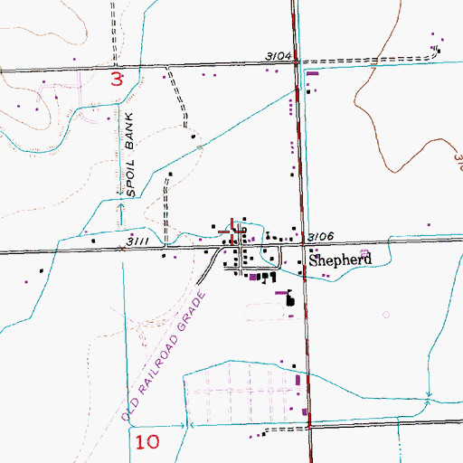 Topographic Map of Shepherd Volunteer Fire Department Storage Facility, MT