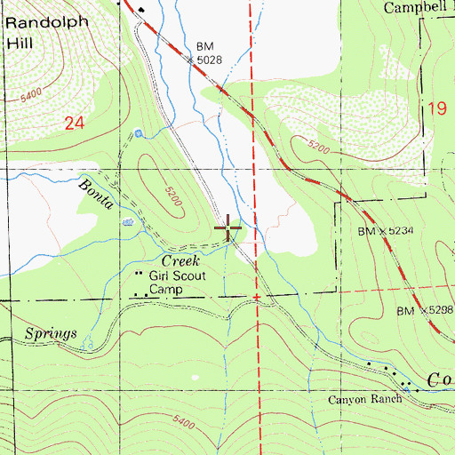 Topographic Map of Bonta Creek, CA