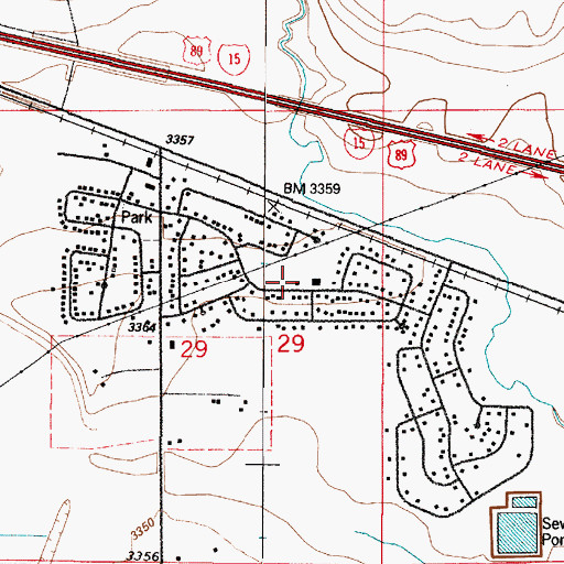 Topographic Map of Vaughn Volunteer Fire Department - Sun Prairie Volunteer Fire Department, MT