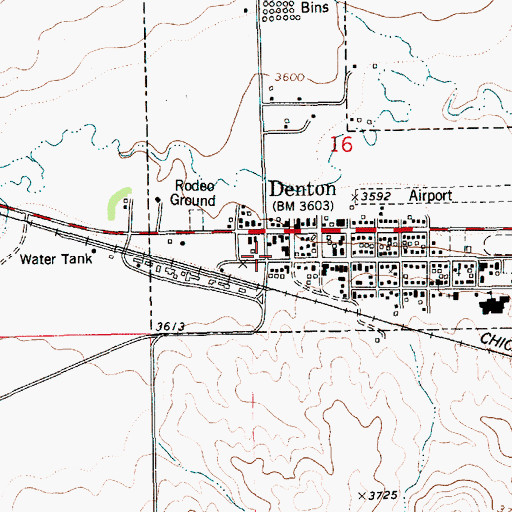 Topographic Map of Denton Rural Fire District, MT