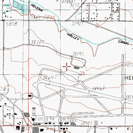 Topographic Map of Helena Airport Fire Department Station 2, MT