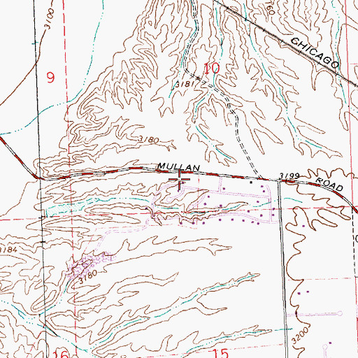 Topographic Map of Missoula Rural Fire District Station 6, MT