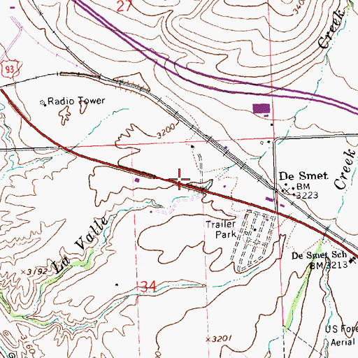 Topographic Map of Missoula Rural Fire District Station 2, MT