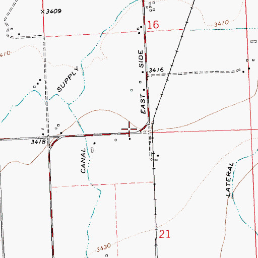 Topographic Map of Corvallis Fire District Station 2, MT