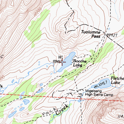 Topographic Map of Boothe Lake, CA