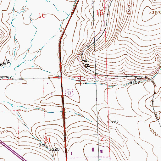Topographic Map of Frenchtown Rural Fire District Station 7, MT