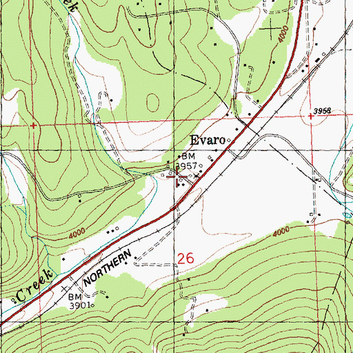Topographic Map of Frenchtown Rural Fire District Station 2, MT