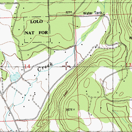 Topographic Map of Frenchtown Rural Fire District Station 3, MT