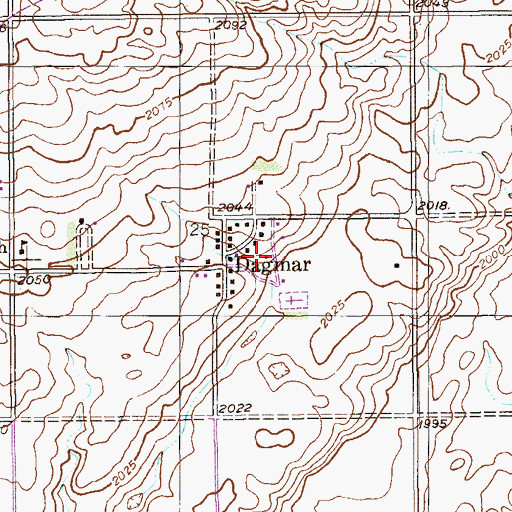 Topographic Map of Medicine Lake Volunteer Fire Department Station 2 Dagmar, MT