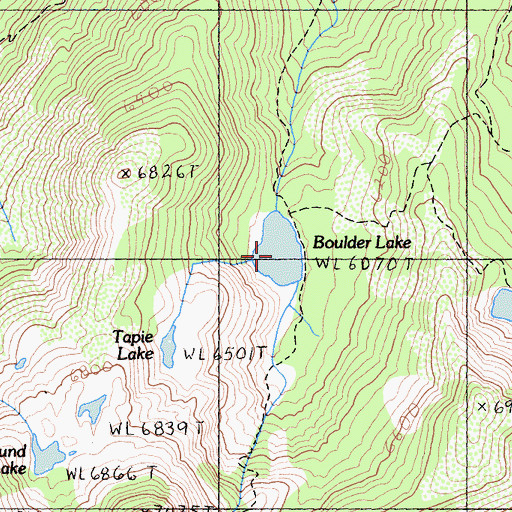 Topographic Map of Boulder Lake, CA