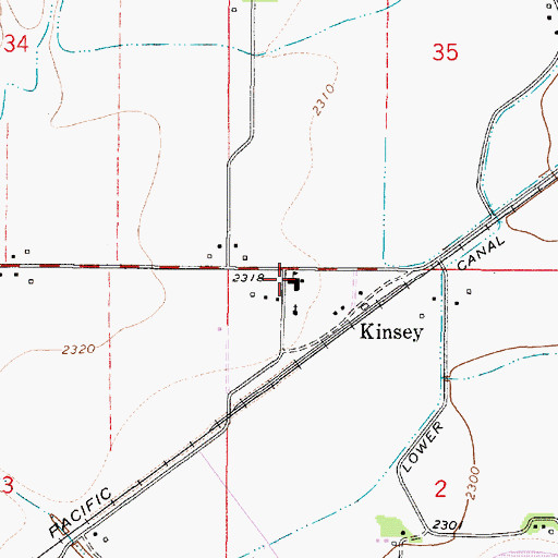 Topographic Map of Custer County Rural Volunteer Fire Company Kinsey, MT