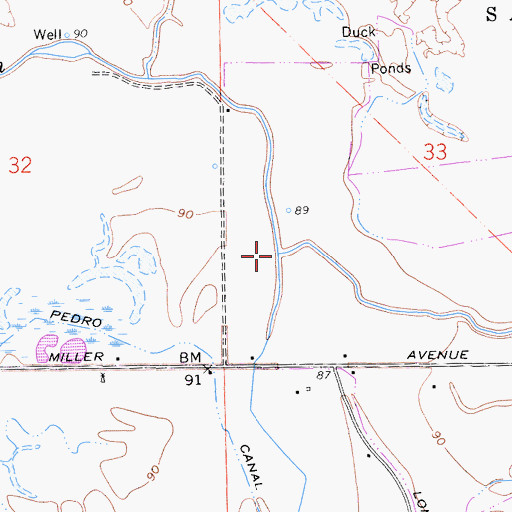 Topographic Map of Boundary Drain, CA