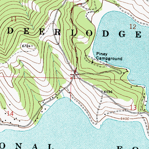 Topographic Map of Georgetown Lake Volunteer Fire Company Station 2, MT