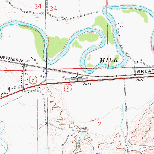 Topographic Map of Havre Rural Fire District, MT