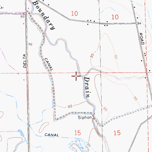 Topographic Map of Boundary Drain Number One, CA