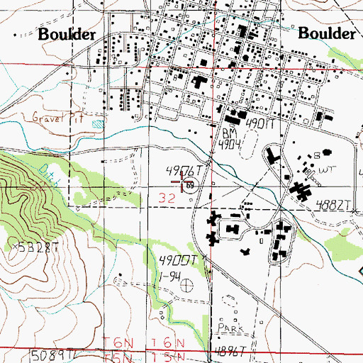 Topographic Map of Bull Mountain Rural Fire District Station 1, MT