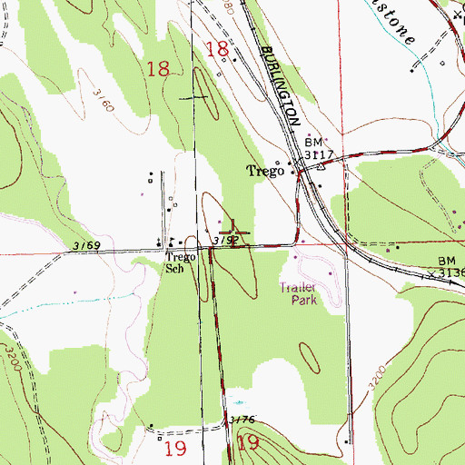 Topographic Map of Trego - Fortine - Stryker Volunteer Fire Department Station 2, MT
