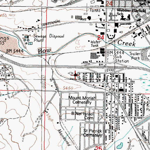 Topographic Map of Boulevard Volunteer Fire Department, MT