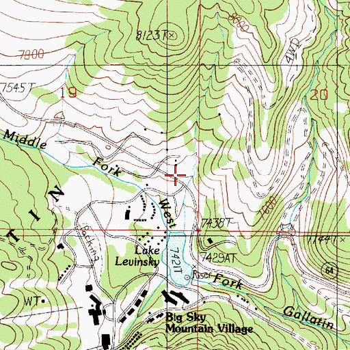 Topographic Map of Big Sky Fire Station 2, MT