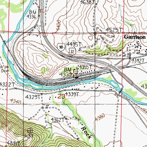 Topographic Map of Garrison Volunteer Fire Department, MT