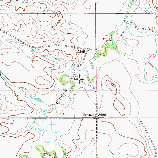 Topographic Map of Cabin Creek Rural Fire District, MT