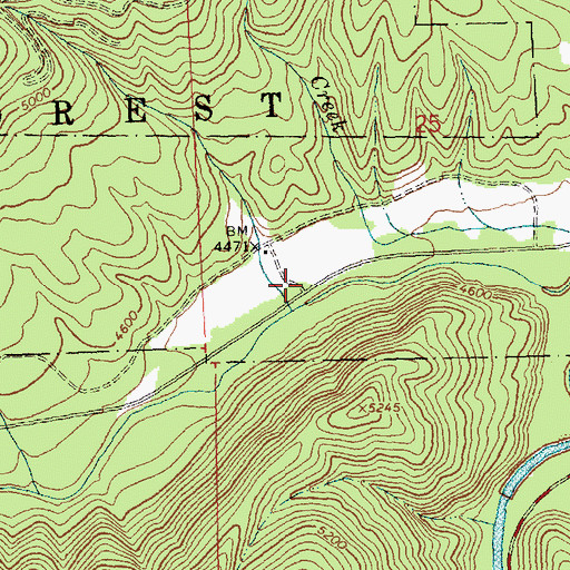 Topographic Map of West Fork Volunteer Fire Department Station 2, MT
