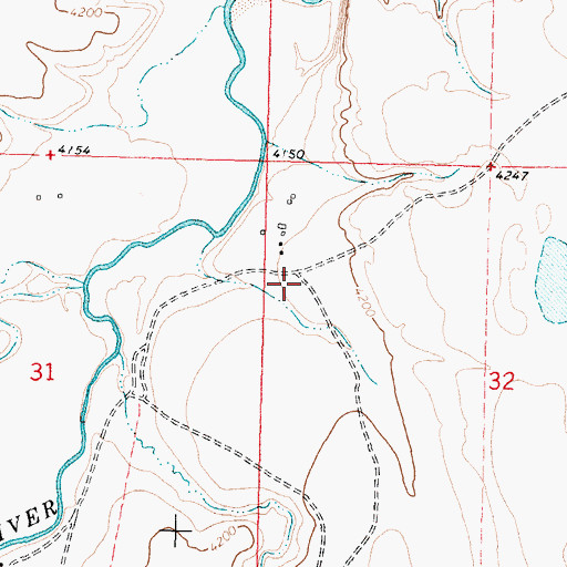 Topographic Map of Del Bonita Volunteer Fire Company, MT