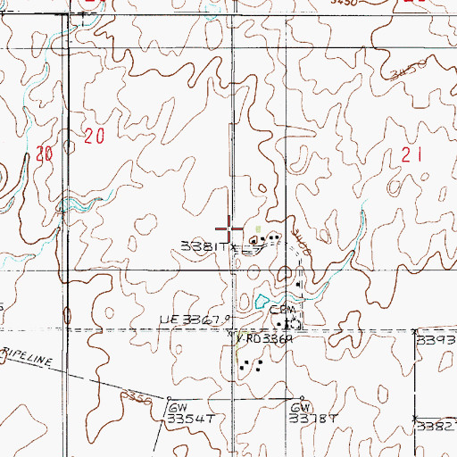 Topographic Map of Knees Volunteer Fire Company, MT
