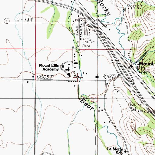 Topographic Map of Fort Ellis Fire Rescue, MT
