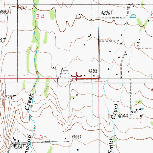 Topographic Map of Central Valley Fire District Station 4, MT
