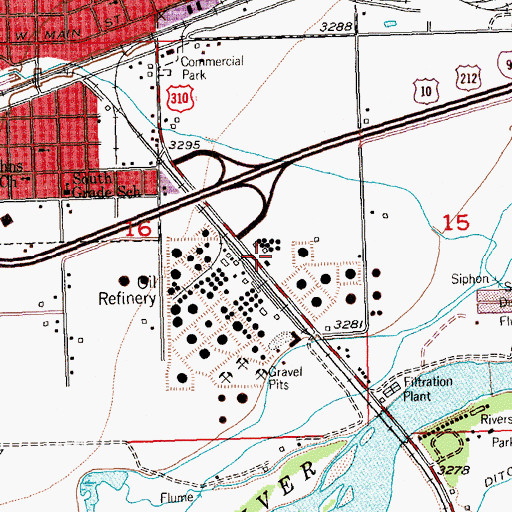 Topographic Map of Cenex Harvest State Fire Brigade, MT