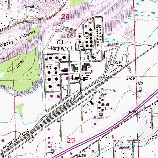 Topographic Map of ExxonMobil Emergency Response Team, MT