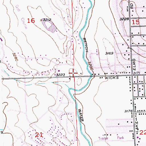 Topographic Map of Billings Fire Department Station 6, MT