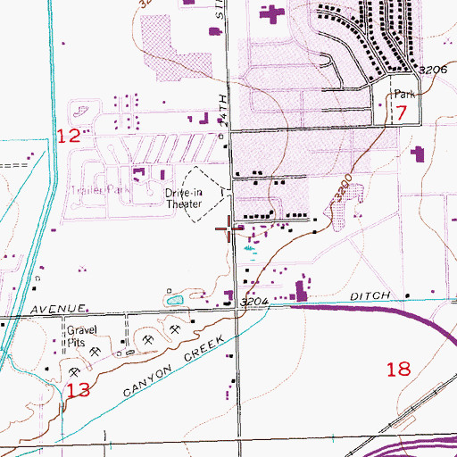 Topographic Map of Billings Fire Department Station 5, MT
