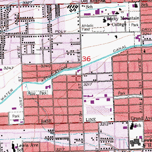Topographic Map of Billings Fire Department Station 3, MT