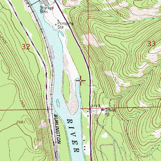 Topographic Map of Lincoln County Rural Fire District Station 2, MT
