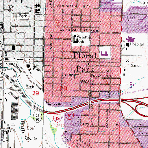 Topographic Map of Floral Park Volunteer Fire Department, MT