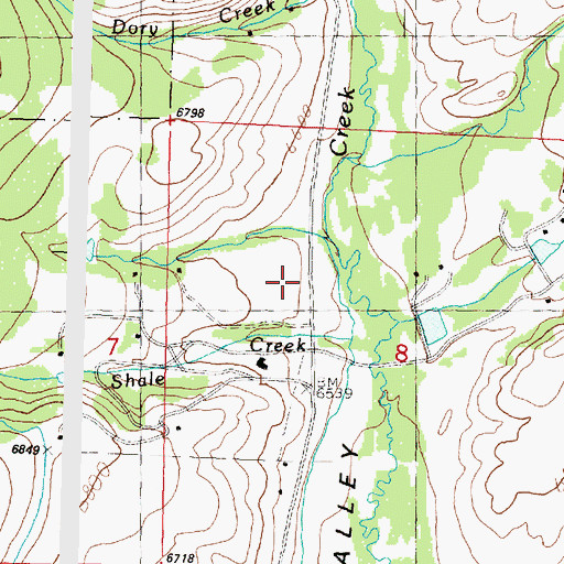Topographic Map of Grasshopper Valley Fire Department, MT