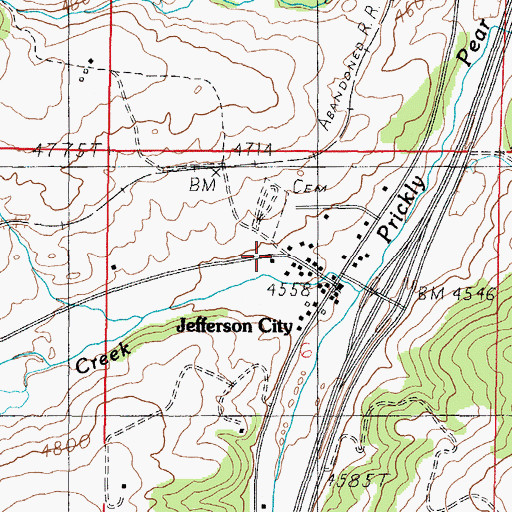 Topographic Map of Jefferson City Fire Company, MT